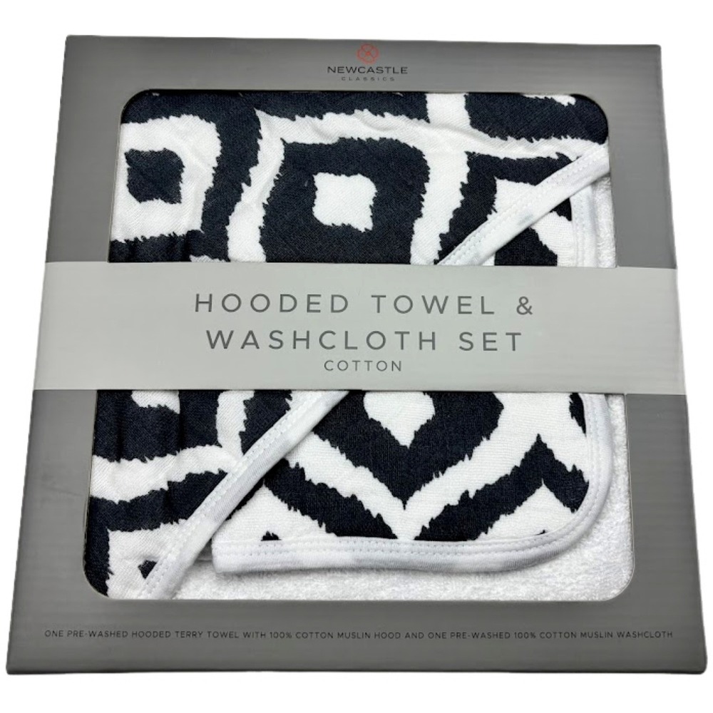 Baby Moroccan Blue Hooded Bath Towel Cotton Washcloth Lot Unisex Muslin Soft Lot